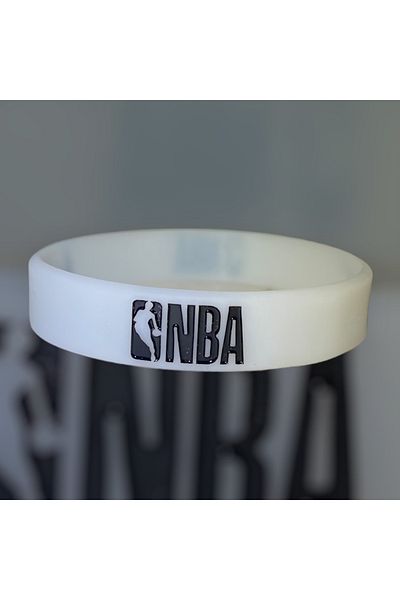 PurpleJam White Basketball Bracelet with Nba Logo
