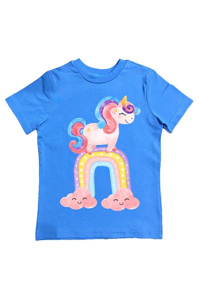 UNICORN bumbac imprimat tesatura din bumbac pieptanat vara tricou copii