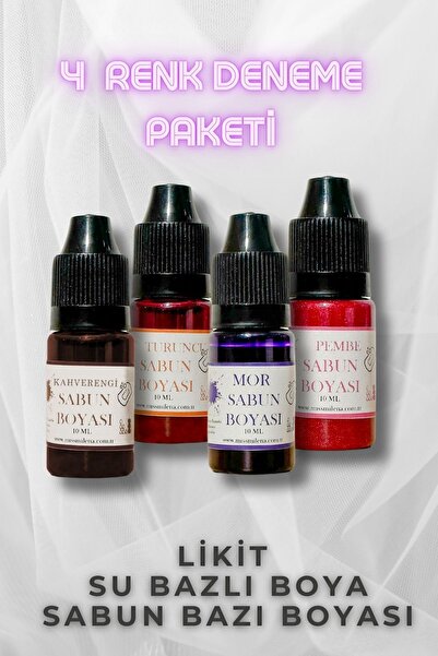 Miss Milena 4 lü Sabun Boyası Likit Sabun Bazı Sıvı Boyası 10ml 4 renk