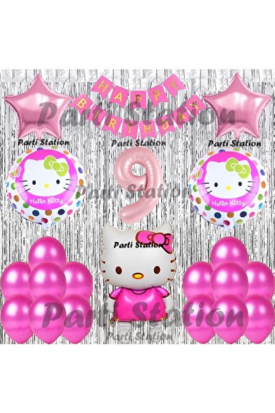 Parti Station Hello Kitty Balon Set 9 Yaş Hello Kitty Sevimki Kedi Konsept Pe...