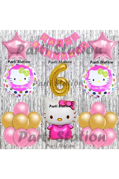 Parti Station Hello Kitty Balon Set 6 Yaş Hello Kitty Sevimki Kedi Konsept Al...