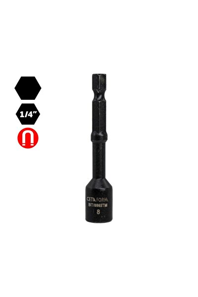 CETA FORM Bt/0865tm 1/4" Darbeli Kullanım Manyetik Lokma Uç 8x65 Mm