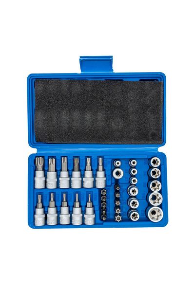 Titi 5529 3/8" - 1/4" Inner-Outer Torx Bit Ended Socket Wrench Set 34 Pieces