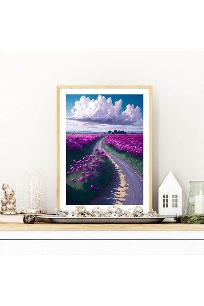 Dekorsiahome Ζωγραφική με ξύλινο πλαίσιο Whisperingbloom