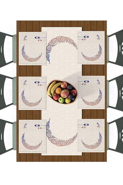 Filamente Ramadan Runner + 6 PC American Service / Σετ τραπεζιού / Ανθεκτικό στους λεκέδες και πλενόμενο ύφασμα Micropetek
