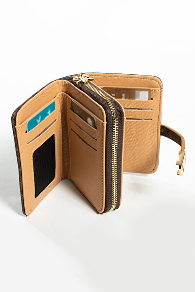 ImPolo Дамска чанта и портмоне Derek Coffee Camel с бродерия 10x13 cm