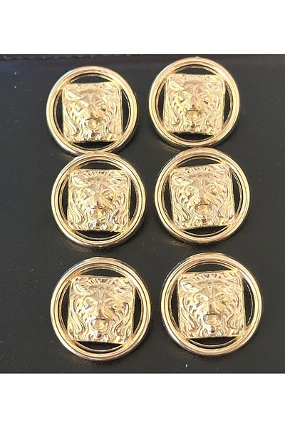ODDA TASARIM ATÖLYESİ Lion model gold coat and jacket button set