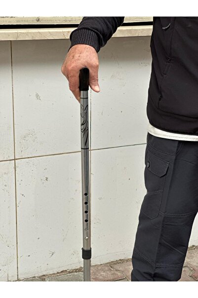 Hibana Metal Ayarlanılabilir Kademeli Motifli Baston gri