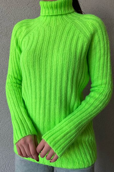 Seda Yalçın Atelier Pulover cu gât verde neon
