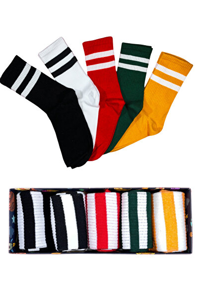 MG ÇORAP Cutie de șosete SPECIALĂ din bumbac cu dungi colorate de tenis SPORT