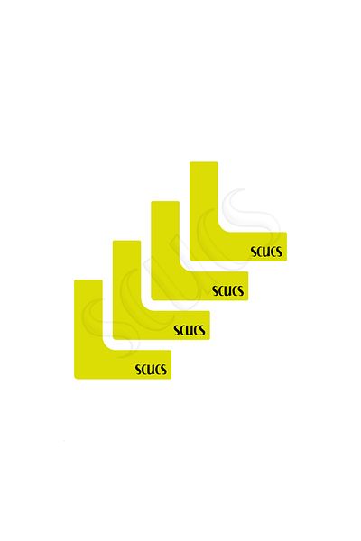 SCUCS CORNER SEAT SIGN YELLOW SET OF 4
