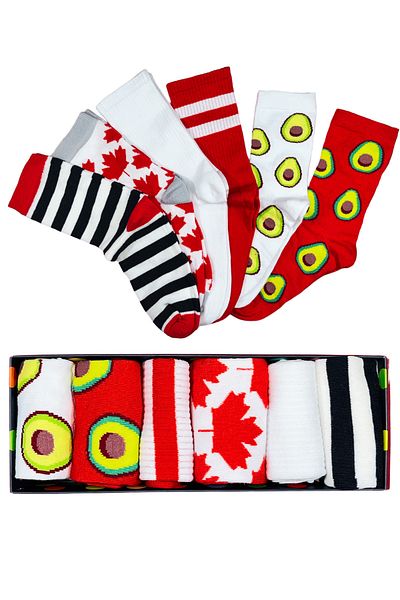 MG ÇORAP RED STRIPED COLORED DESIGN COTTON SOCKS