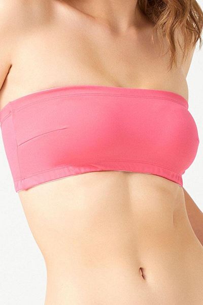 Cottonhill Στράπλες Crop Top Bustier Ροζ