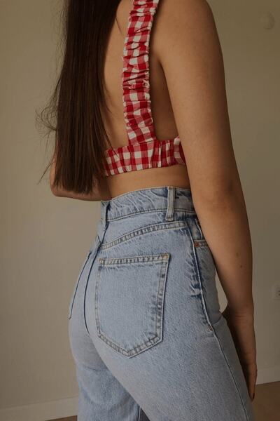 Geppetto Blugi de damă Morena - Albastru, Lycra, Snow Wash, Talie Super Inalta, Picior Lat