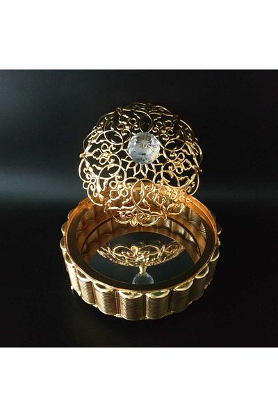 HİLALKRİSTAL CANDY GOLD PLATED MIRRORED CRYSTAL ROCKED METAL