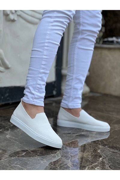 BZ Moda B114 Bt Lace-Up Ορθοπεδική Σόλα Πλεκτά Ανδρικά Κλασικά Παπούτσια Λευκά