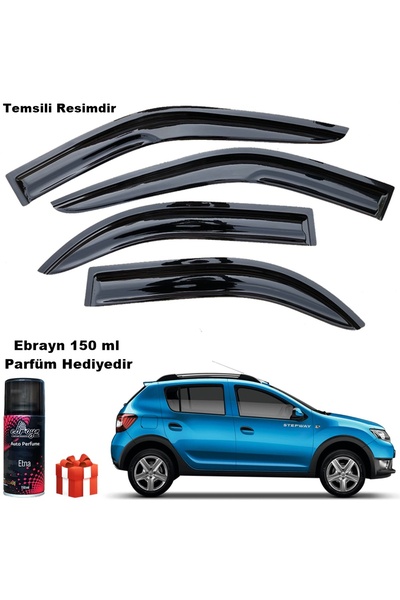 caraks Dacia Sandero Stepway Mügen Cam Rüzgarlığı 2012-2020 Arası 4 Lü Takım ...