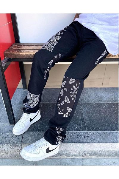 BPM Vip Bandana Design Men's Jeans