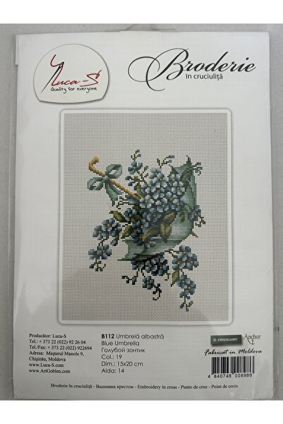 Lucasart Luca-S "Mavi Şemsiye" Kanaviçe Seti 15x 20 cm cm.