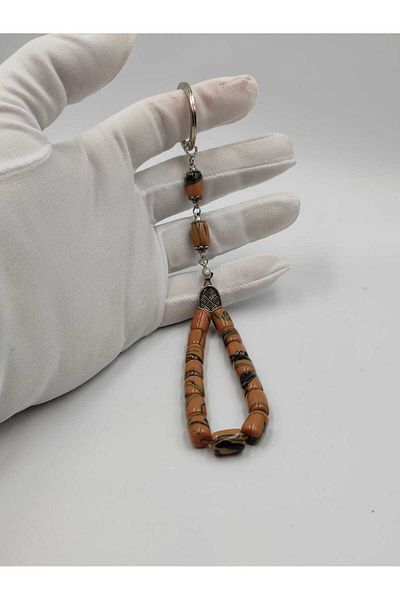 ALTUNTAŞ MAVY CAPSULE CUT CATALINE AMBER KEYCHAIN