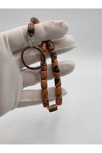 ALTUNTAŞ MAVY CAPSULE CUT CATALINE AMBER KEYCHAIN