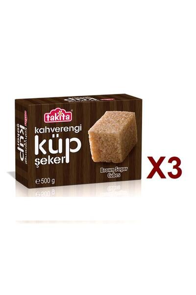 Takita Kahverengi Küp Şeker 500 gr 3 Adet