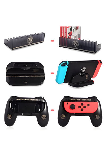 YUES Switch Hunter Kit | Hand + Oyun/Şarj Standı (Switch / Lite / OLED Uyumlu)