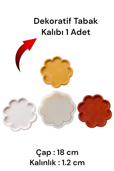 Milinza Dekoratif Tabak Kalıbı, Taş tozu, Beton Harcı, Alçı Döküm Kalıbı (1 A...