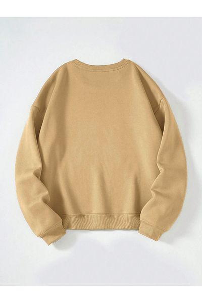 Mad&Calf Φούτερ Unisex Crew Neck Skeleton με στάμπα Oversize Loose Cut Fleece φούτερ