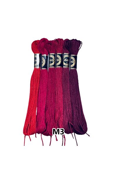 EleganTShoP Airo Muline Etamine Cotton Embroidery Thread Set of 6