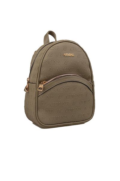 Armine Khaki Women's Laser Printed Medium Size Backpack