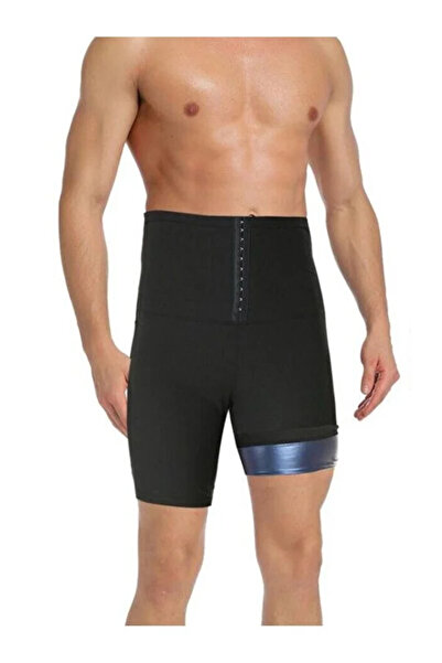 Sh Mağazacılık Sauna-Shorts High Waist Agraph Sauna Unisex Thermal and Sports Shorts