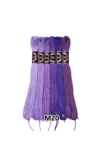 EleganTShoP Airo Muline Etamine Cotton Embroidery Thread Set of 6
