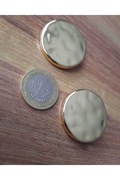 İMREN AKSESUAR custom design light gold hanger coated metal button 4 cm 1 pack 2 pcs