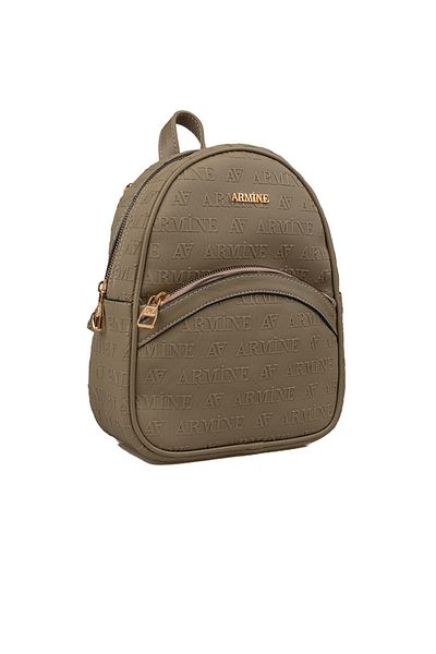 Armine Khaki Women's Laser Printed Medium Size Backpack