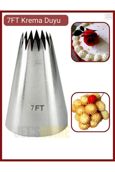 Jet's Home 7FT Krema Duyu Büyük Boy Pasta Duyu Paslanmaz Çelik 35X18X50 mm