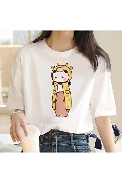 Jose Clothing تي شيرت أبيض كبير الحجم من القطن العضوي المطبوع