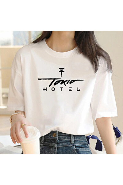 Jose Clothing تي شيرت أبيض كبير الحجم من القطن العضوي المطبوع