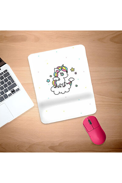 UcuruStore Χαριτωμένο ορθογώνιο mouse pad με ξωτικό μονόκερο που στέκεται στο...