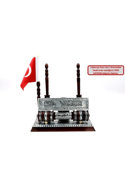 TR İsimlik Yazarlı Hediyelik Masa Üstü Kalemlik Isimlik Yzrl01