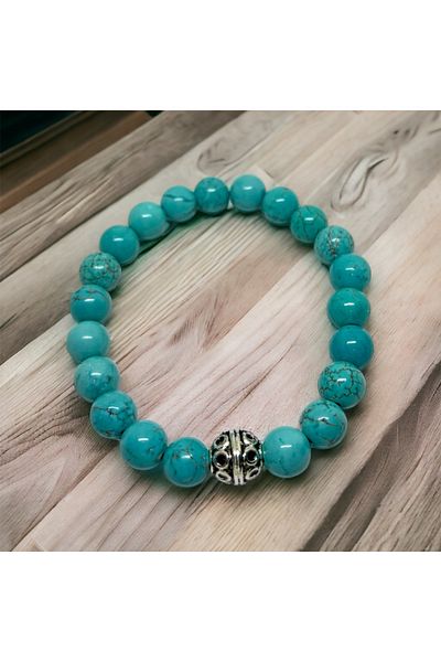 eHediyecim Capricorn Luck and Lucky Stone - Turquoise Natural Stone Bracelets