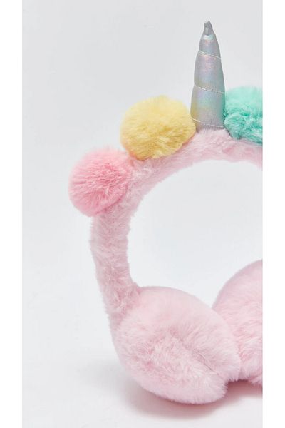 LC Waikiki LCW ACCESSORIES Girls' Plush Headphones with 3D Applique Detail
