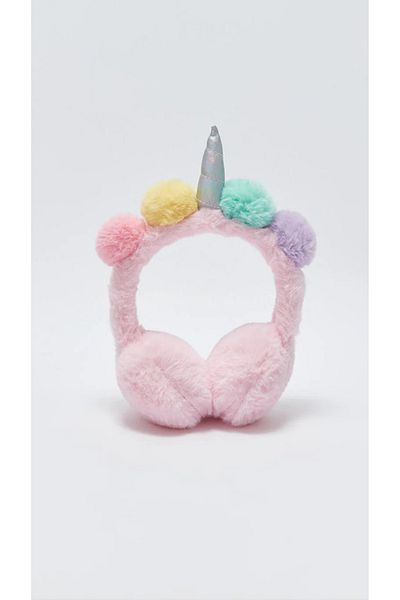 LC Waikiki LCW ACCESSORIES Girls' Plush Headphones with 3D Applique Detail