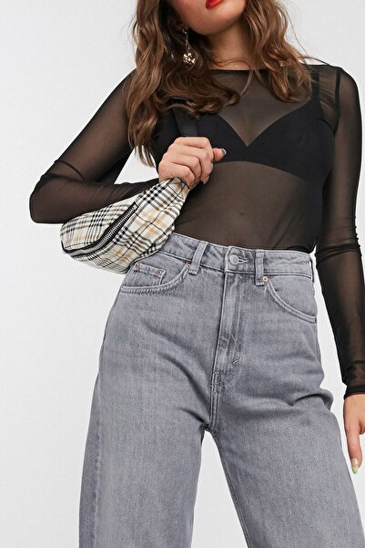 Moda Mistik Siyah Tül Bluz Uzun Kollu Transparan Sexy