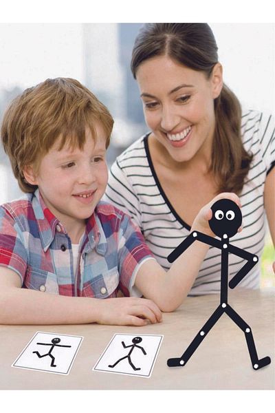 BYENS 2 قطعة Stickman 1 قطعة 30 قطعة بطاقة عمل مونتيسوري لعبة تعليمية خشبية