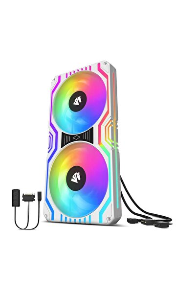 Asiahorse 2'in1 Arada 48 ARGB Ledli Kasa Fanı 2*120mm-BEYAZ
