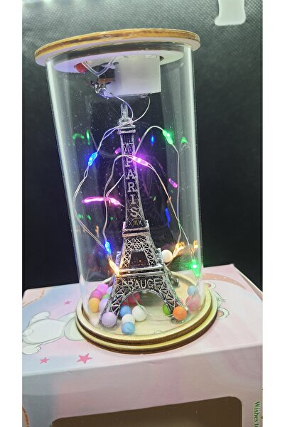 Heartfelt Gifts Paris Eyfel Kulesi Tasarımlı Işıklı Dekoratif Şık Cam Fanüs