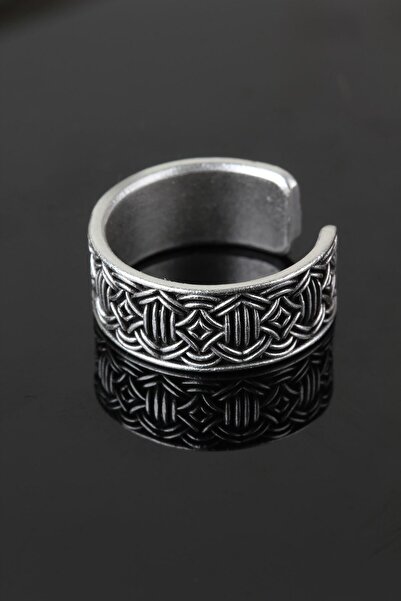 Genel Markalar Antik Oksit Gümüş Kaplama Ayarlanabilir Alyans Yüzük