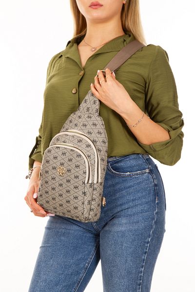 Newish Polo Women's Patterned Cross Strap Waist and Shoulder Bag Stylish Bodybag