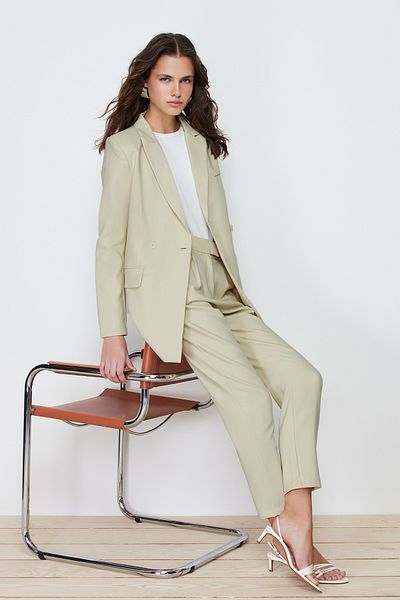 Trendyol Modest Jasnomiętowy tkany zestaw marynarki i spodni - Tctaw23Us00132